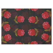 赤い半透明バラ刺繍模様 テーブルクロス (正面(横))