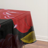 赤い半透明バラ刺繍模様 テーブルクロス (インサイチュ)