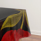 赤い半透明バラ刺繍模様 テーブルクロス (インサイチュ)