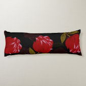 赤い半透明バラ刺繍模様 ボディピロー (裏面)