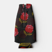 赤い半透明バラ刺繍模様 ボトルクーラー (裏面)