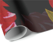 赤い半透明バラ刺繍模様 ラッピングペーパー (ロールコーナー)