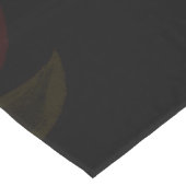 赤い半透明バラ刺繍模様 ロングテーブルランナー (コーナー)