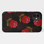 赤い半透明バラ刺繍模様 Case-Mate iPhoneケース (裏面(横))