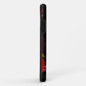 赤い半透明バラ刺繍模様 Case-Mate iPhoneケース (裏面/右)