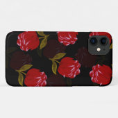 赤い半透明バラ刺繍模様 Case-Mate iPhoneケース (裏面(横))