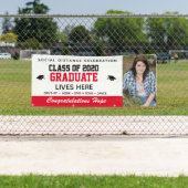 赤い卒カスタマイズ業旗:COVID-19 横断幕 (インサイチュ)