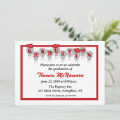 赤い卒業バルーン招待状 招待状 (スタンド正面)