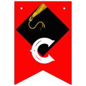 赤い卒業パーティーおめでとうの装飾 バンティングフラッグ (第2の旗)