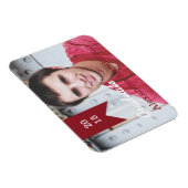 赤い卒業写真アナウンスメントマグネット マグネット (右側)