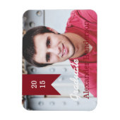 赤い卒業写真アナウンスメントマグネット マグネット (縦)