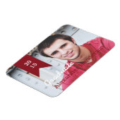 赤い卒業写真アナウンスメントマグネット マグネット (左側)