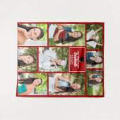 赤い卒業写真コラージュ オーダーメイド 卒業パーティー タペストリー (正面(横))