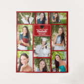 赤い卒業写真コラージュ オーダーメイド 卒業パーティー タペストリー (正面)