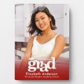 赤い卒業写真タイポグラフィミニマはっきりしたリスト フォトプラーク (正面)