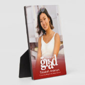 赤い卒業写真タイポグラフィミニマはっきりしたリスト フォトプラーク (側面)