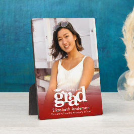 赤い卒業写真タイポグラフィミニマはっきりしたリスト フォトプラーク