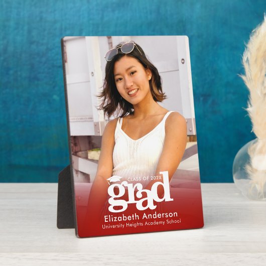 赤い卒業写真タイポグラフィミニマはっきりしたリスト フォトプラーク