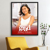 赤い卒業写真タイポグラフィミニマはっきりしたリスト ポスター