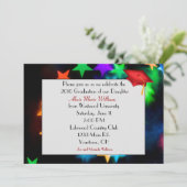 赤い卒業帽の星のぼかし 招待状 (スタンド正面)