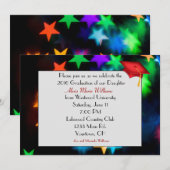 赤い卒業帽の星のぼかし 招待状 (正面/裏面)