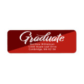 赤い卒業式はっきりしたスクリプシンプルトのアドモダンレス ラベル (正面)