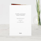 赤い卒業式キャップカウボーイブーツの配置 招待状 (裏面)