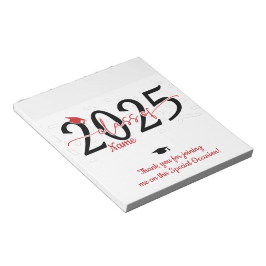 赤い卒業式キャンディバーラップ党の好意 ノートパッド (アングル)