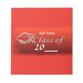 赤い卒業式パーティーがキャンディラッパーを支持 ノートパッド (正面)