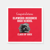 赤い卒業式パーティーの装飾 スタンダードカクテルナプキン (正面)