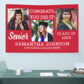 赤い卒業式3フォトコラージュおめでとうシニアズ 横断幕 (トレードショー)