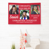 赤い卒業式3フォトコラージュおめでとうシニアズ 横断幕 (インサイチュ)