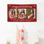 赤い卒業式3 フォト モダン カリグラフィー ハート 横断幕 (インサイチュ)