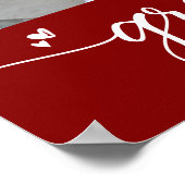 赤い卒業式4フォトスクリプトハートモダン ガーリー ポスター (角)