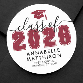 赤い卒業式 ラウンドシール