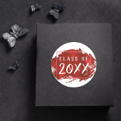 赤い卒業 |ブラシモダンストロークグラードパーティー ラウンドシール