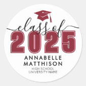 赤い卒業 ラウンドシール (正面)