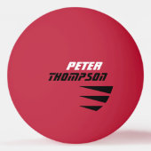 赤い卓球ピンポンボールの名前のロゴ 卓球ボール (裏面)