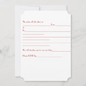 赤い卵とジンジャーのパーティーへの招待状 招待状 (裏面)