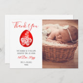 赤い卵とジンジャーパーティーありがとうフォトカード シーズンカード (正面/裏面)