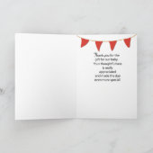 赤い卵と生姜のベビーギフトをありがとう カード (内部)