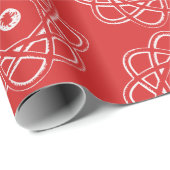 赤い原子シンボルの白 ラッピングペーパー (ロールコーナー)