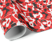 赤い原子灰の迷彩柄(AOMのデザイン) ラッピングペーパー (ロールコーナー)