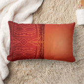 赤い及びオレンジアフリカパターンデザイン ランバークッション (ブランケット)
