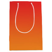 赤い及びオレンジグラデーション ミディアムペーパーバッグ (正面)