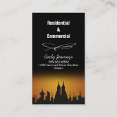 赤い及びオレンジ日没都市不動産仲介業者の名刺 名刺 (裏面)