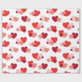 赤い及びピンクのバレンタインのハートの包装紙 ラッピングペーパー (フラット)