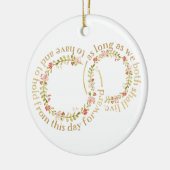 赤い及びピンクの花のリース及び結婚式誓約のオーナメント セラミックオーナメント (左)