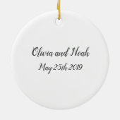 赤い及びピンクの花のリース及び結婚式誓約のオーナメント セラミックオーナメント (裏面)