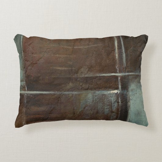 赤い及び灰色のレンガ壁 アクセントクッション (正面)